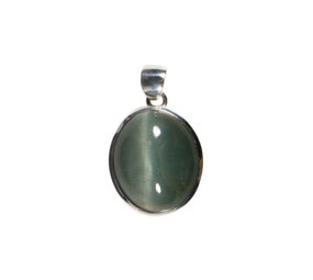 Zilveren hanger kattenoog (chrysoberyl) | ovaal 2,3 x 1,9 cm Zilveren hanger kattenoog (chrysoberyl) | ovaal 2,3 x 1,9 cm
