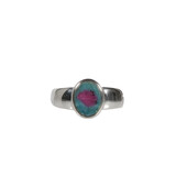 Zilveren ring robijn in kyaniet maat 18 | ovaal 8 x 7 mm Zilveren ring robijn in kyaniet maat 18 | ovaal 8 x 7 mm