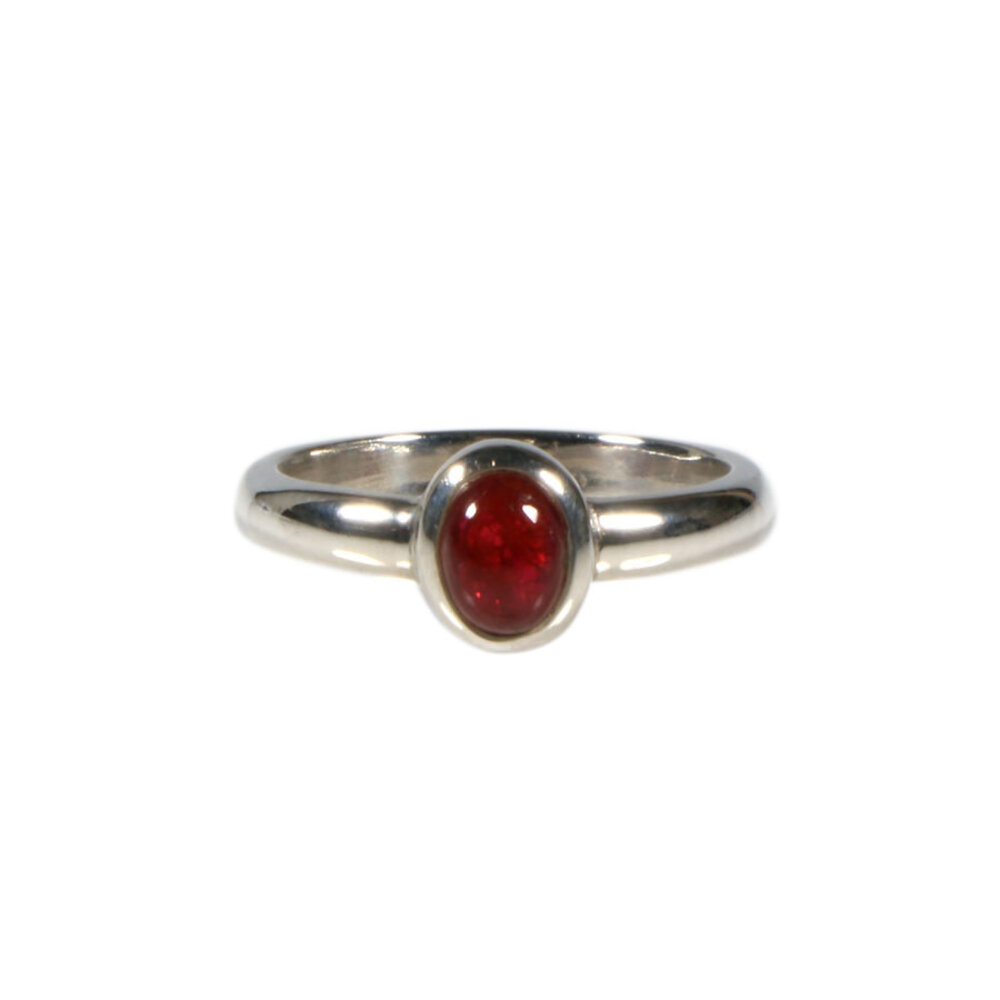 Zilveren ring spinel (rood) maat 17 3/4 | ovaal 6 x 4 mm Zilveren ring spinel (rood) maat 17 3/4 | ovaal 6 x 4 mm