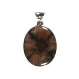 Zilveren hanger chiastoliet | ovaal 3,1 x 2,6 cm Zilveren hanger chiastoliet | ovaal 3,1 x 2,6 cm