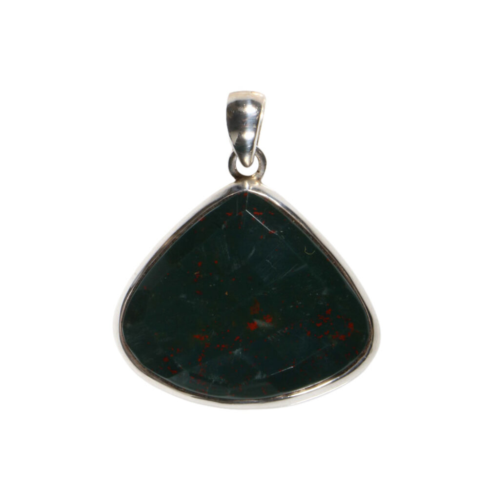 Zilveren hanger heliotroop | druppel facet 2,4 x 2,8 cm