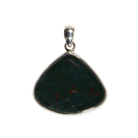 Zilveren hanger heliotroop | druppel facet 2,4 x 2,8 cm