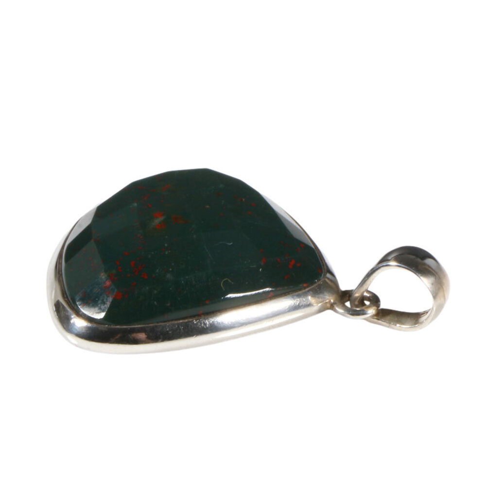 Zilveren hanger heliotroop | druppel facet 2,4 x 2,8 cm