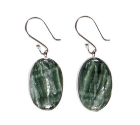 Zilveren oorbellen serafiniet ovaal 2,2 x 1,5 cm Zilveren oorbellen serafiniet ovaal 2,2 x 1,5 cm