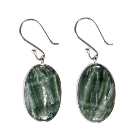 Zilveren oorbellen serafiniet ovaal 2,2 x 1,5 cm Zilveren oorbellen serafiniet ovaal 2,2 x 1,5 cm