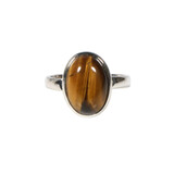 Zilveren ring tijgeroog maat 18 | ovaal 14 x 10 mm Zilveren ring tijgeroog maat 18 | ovaal 14 x 10 mm