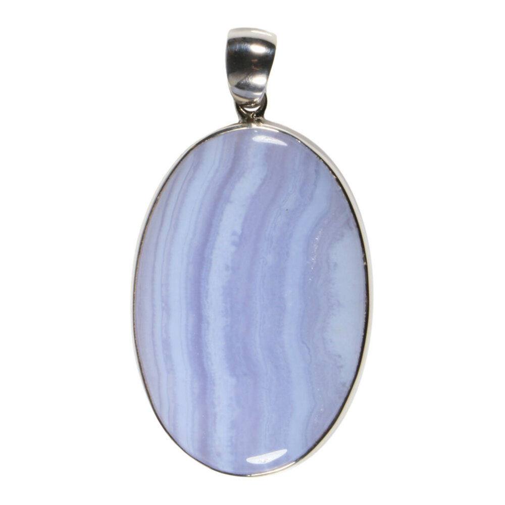 Zilveren hanger chalcedoon | ovaal 4,1 x 2,8 cm Zilveren hanger chalcedoon | ovaal 4,1 x 2,8 cm