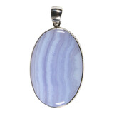Zilveren hanger chalcedoon | ovaal 4,1 x 2,8 cm Zilveren hanger chalcedoon | ovaal 4,1 x 2,8 cm