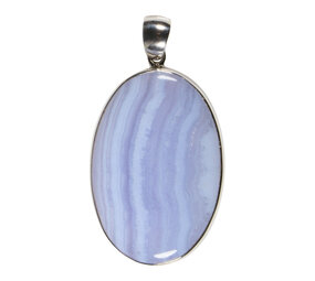 Zilveren hanger chalcedoon | ovaal 4,1 x 2,8 cm Zilveren hanger chalcedoon | ovaal 4,1 x 2,8 cm
