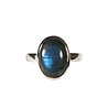 Zilveren ring labradoriet maat 18 | ovaal 14 x 10 mm Zilveren ring labradoriet maat 18 | ovaal 14 x 10 mm