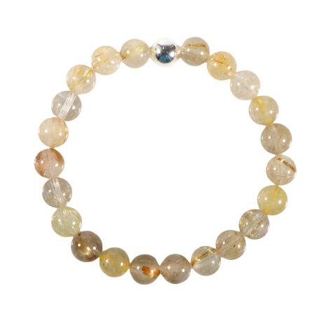 Rutielkwarts B-kwaliteit armband 18 cm | 8 mm kralen Rutielkwarts B-kwaliteit armband 18 cm | 8 mm kralen