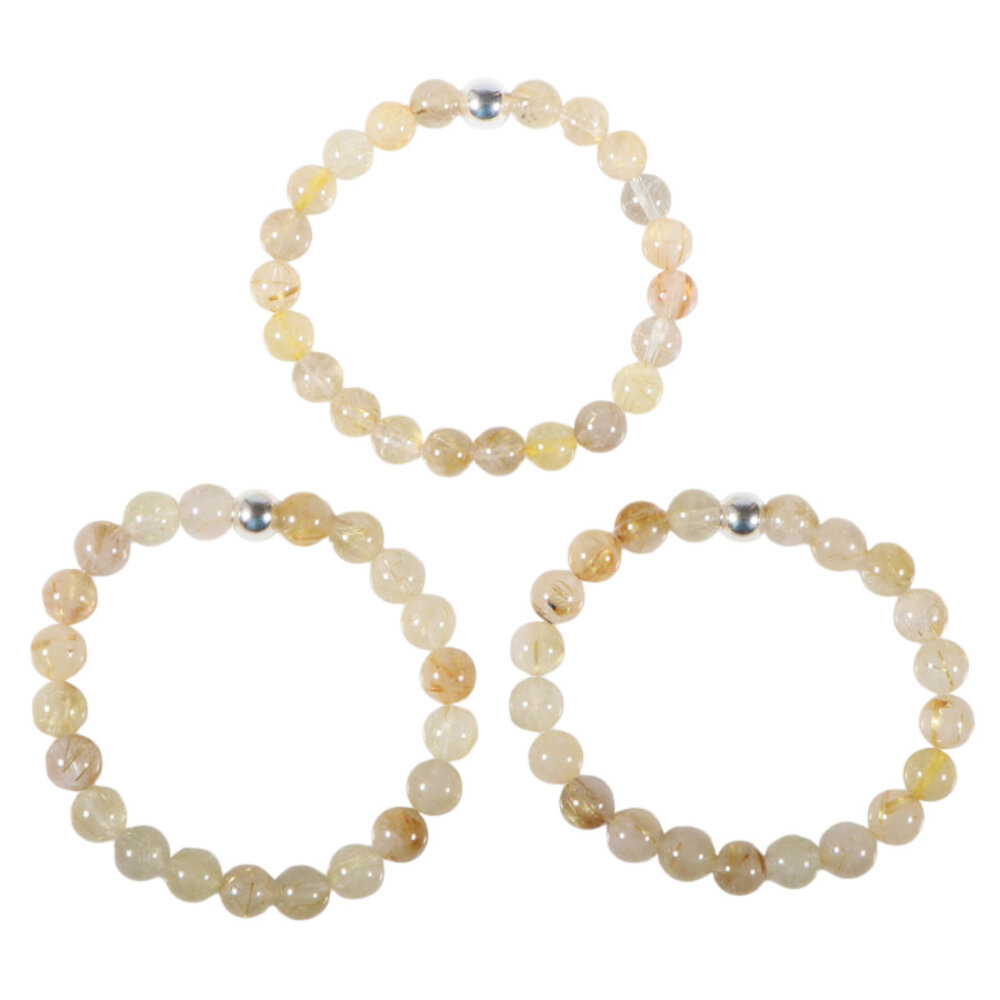 Rutielkwarts B-kwaliteit armband 18 cm | 8 mm kralen Rutielkwarts B-kwaliteit armband 18 cm | 8 mm kralen