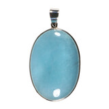 Zilveren hanger aquamarijn | ovaal 4,6 x 3,2 cm Zilveren hanger aquamarijn | ovaal 4,6 x 3,2 cm