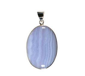 Zilveren hanger chalcedoon | ovaal 3,7 x 2,5 cm Zilveren hanger chalcedoon | ovaal 3,7 x 2,5 cm