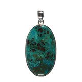 Zilveren hanger chrysocolla | ovaal 3,8 x 2,3 cm Zilveren hanger chrysocolla | ovaal 3,8 x 2,3 cm