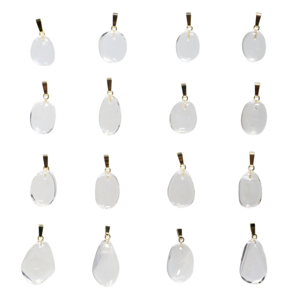 Bergkristal hanger A-kwaliteit met 14k gouden oogje