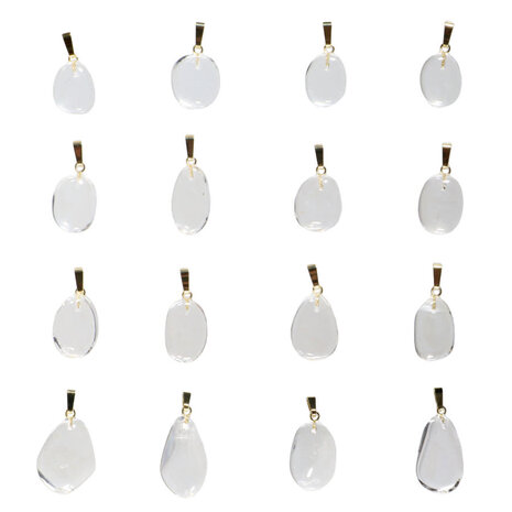 Bergkristal hanger A-kwaliteit met 14k gouden oogje