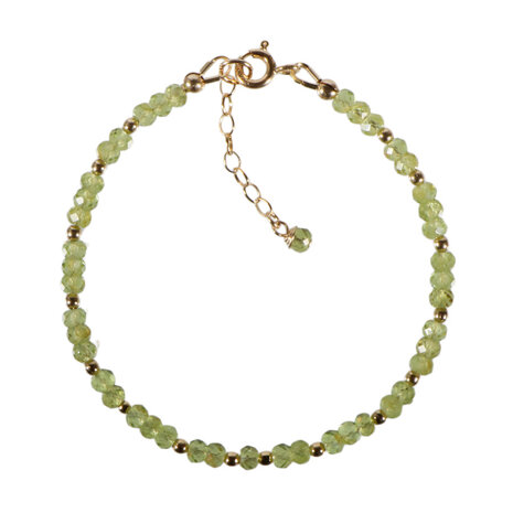 Peridoot gold filled armband | 4 x 3 mm facet rondelles Peridoot gold filled armband | 4 x 3 mm facet rondelles