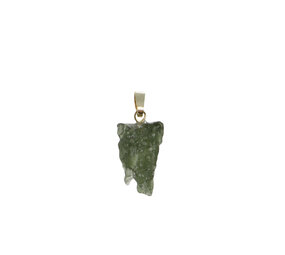 Moldaviet hanger ruw met 14k gouden oogje | 1,5 - 2,5 gram Moldaviet hanger ruw met 14k gouden oogje | 1,5 - 2,5 gram