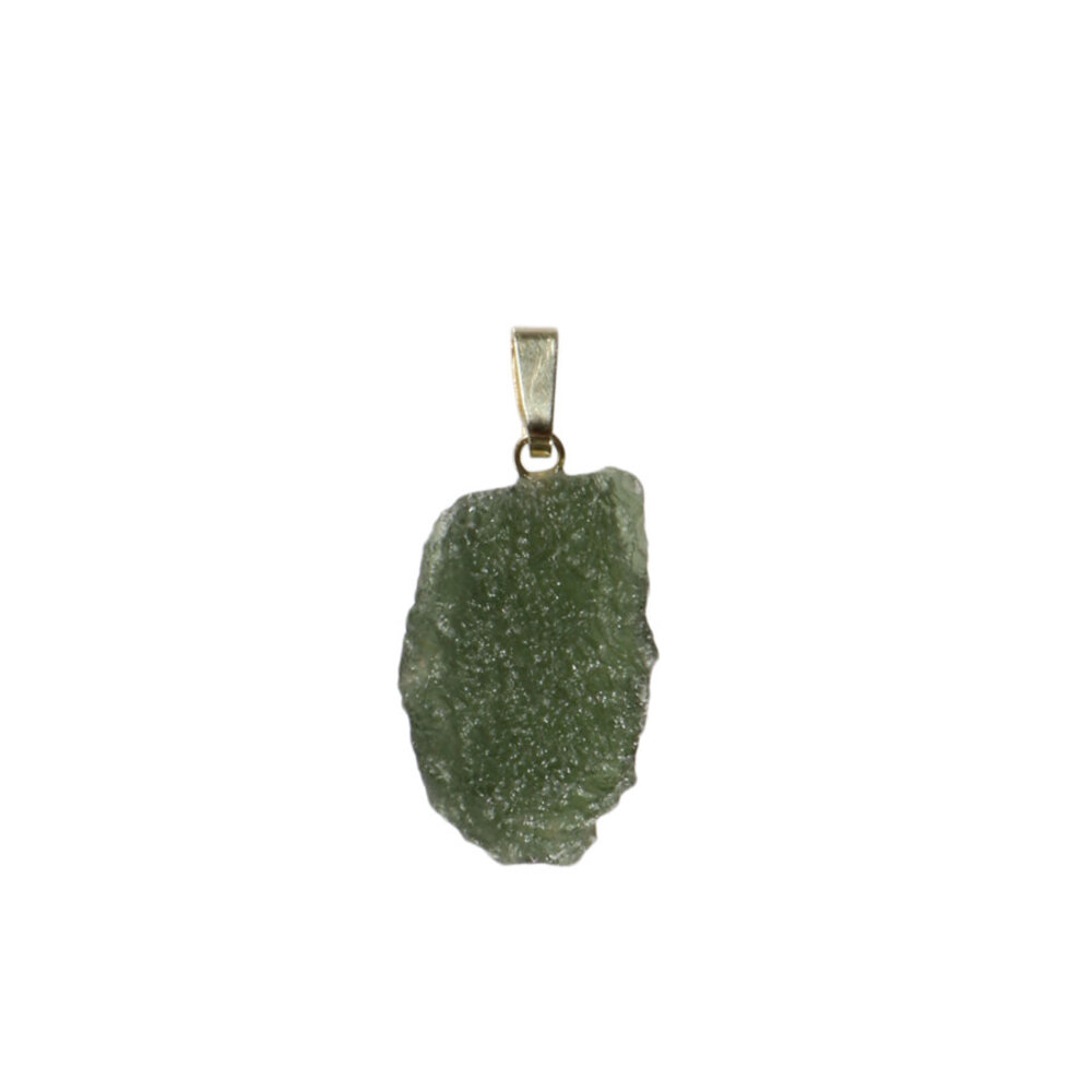 Moldaviet hanger ruw met 14k gouden oogje | 2,5 - 3,5 gram Moldaviet hanger ruw met 14k gouden oogje | 2,5 - 3,5 gram