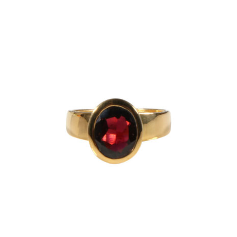 Gold filled ring granaat maat 17 | ovaal facet 10 x 8 mm Gold filled ring granaat maat 17 | ovaal facet 10 x 8 mm