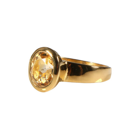 Gold filled ring citrien maat 18 1/2 | ovaal facet 10 x 8 mm Gold filled ring citrien maat 18 1/2 | ovaal facet 10 x 8 mm