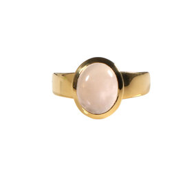 Gold filled ring rozenkwarts maat 18 | ovaal 10 x 8 mm Gold filled ring rozenkwarts maat 18 | ovaal 10 x 8 mm
