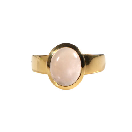 Gold filled ring rozenkwarts maat 18 | ovaal 10 x 8 mm Gold filled ring rozenkwarts maat 18 | ovaal 10 x 8 mm