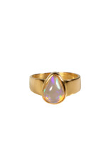 Gold filled ring opaal (edel) maat 17 1/2 | druppel 1 x 0,8 cm