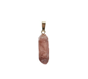 Lithiumkwarts hanger kristal met 14k gouden oogje Lithiumkwarts hanger kristal met 14k gouden oogje