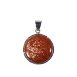 Zilveren hanger zonnesteen | rond  2,4 cm Zilveren hanger zonnesteen | rond  2,4 cm