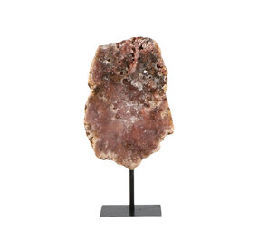 Amethist (roze) op standaard 17 x 12 x 2,5 cm | 842 gram