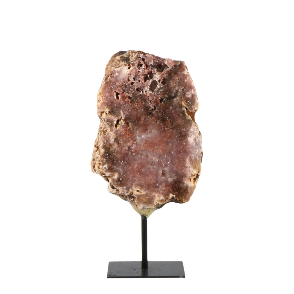 Amethist (roze) op standaard 17 x 12 x 2,5 cm | 842 gram