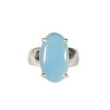 Zilveren ring aquamarijn maat 18 | ovaal gezet 2 x 1,1 cm Zilveren ring aquamarijn maat 18 | ovaal gezet 2 x 1,1 cm