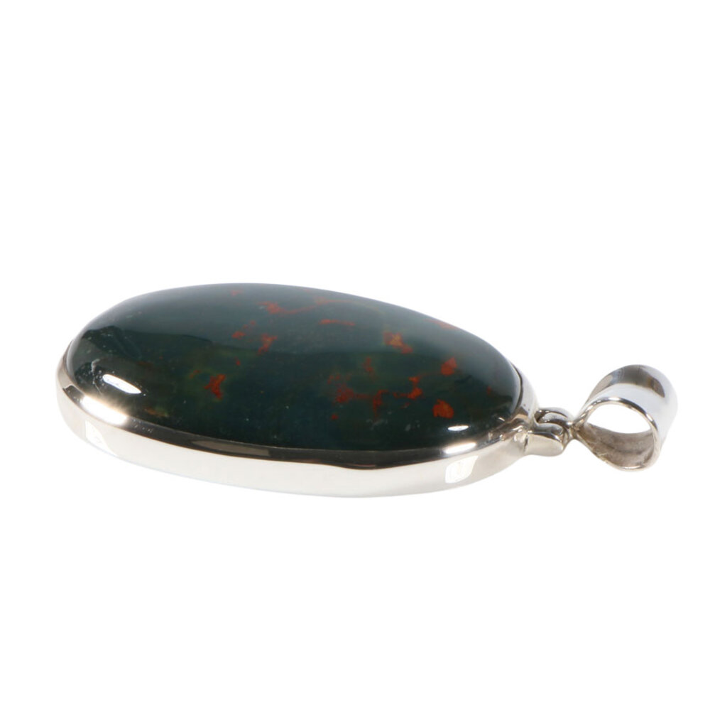 Zilveren hanger heliotroop | ovaal 4 x 2,6 cm Zilveren hanger heliotroop | ovaal 4 x 2,6 cm