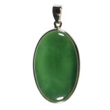 Zilveren hanger jade | ovaal 4,1 x 2,7 cm Zilveren hanger jade | ovaal 4,1 x 2,7 cm