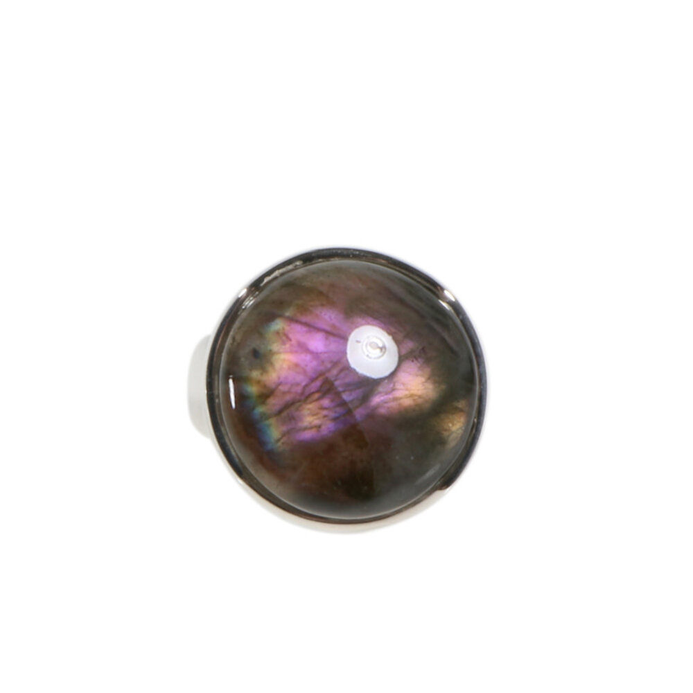 Zilveren ring labradoriet maat 17 1/2 | rond 1,7 cm Zilveren ring labradoriet maat 17 1/2 | rond 1,7 cm