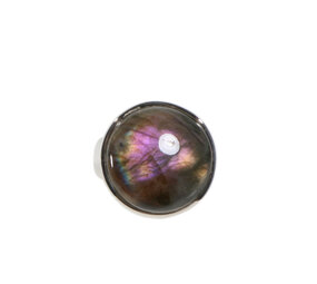 Zilveren ring labradoriet maat 17 1/2 | rond 1,7 cm Zilveren ring labradoriet maat 17 1/2 | rond 1,7 cm