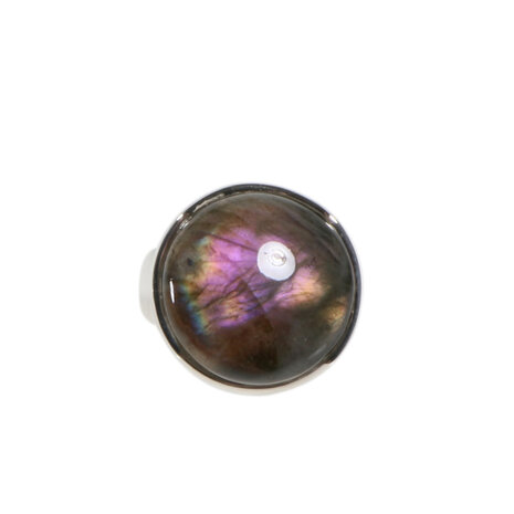 Zilveren ring labradoriet maat 17 1/2 | rond 1,7 cm Zilveren ring labradoriet maat 17 1/2 | rond 1,7 cm