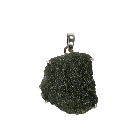 Zilveren hanger moldaviet | ruw gezet 2,9 x 2,5 cm Zilveren hanger moldaviet | ruw gezet 2,9 x 2,5 cm