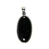 Zilveren hanger toermalijn (zwart) | ovaal 3,6 x 1,9 cm Zilveren hanger toermalijn (zwart) | ovaal 3,6 x 1,9 cm