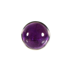 Zilveren ring amethist maat 18 1/2 (verstelbaar) | rond 2 cm Zilveren ring amethist maat 18 1/2 (verstelbaar) | rond 2 cm