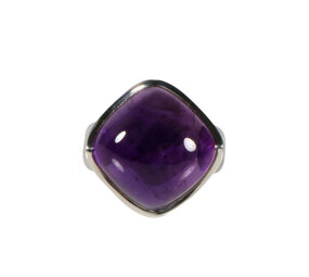 Zilveren ring amethist maat 17 | ruit 1,8 x 1,7 cm Zilveren ring amethist maat 17 | ruit 1,8 x 1,7 cm