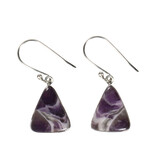 Zilveren oorbellen amethistkwarts | driehoek 1,8 x 1,5 cm