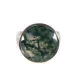 Zilveren ring mosagaat maat 19 1/2 | rond facet 1,9 cm Zilveren ring mosagaat maat 19 1/2 | rond facet 1,9 cm