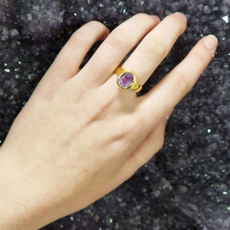 Gold filled ring amethist maat 19 | ovaal facet 10 x 8 mm Gold filled ring amethist maat 19 | ovaal facet 10 x 8 mm