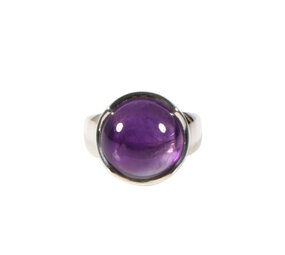 Zilveren ring amethist maat 18 | rond 1,5 cm Zilveren ring amethist maat 18 | rond 1,5 cm