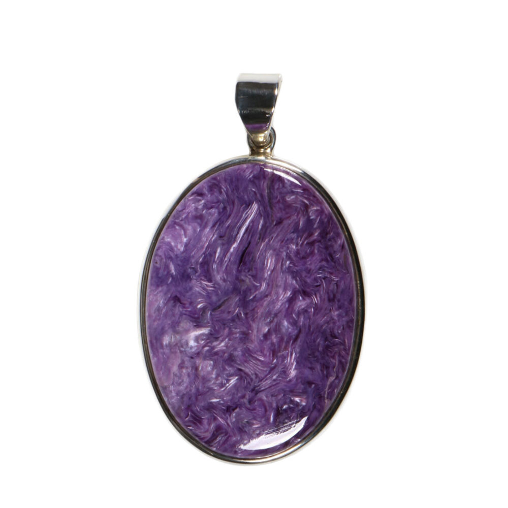 Zilveren hanger charoiet | ovaal 3,7 x 2,7 cm Zilveren hanger charoiet | ovaal 3,7 x 2,7 cm