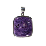 Zilveren hanger charoiet | rechthoek 2,6 x 2,3 cm