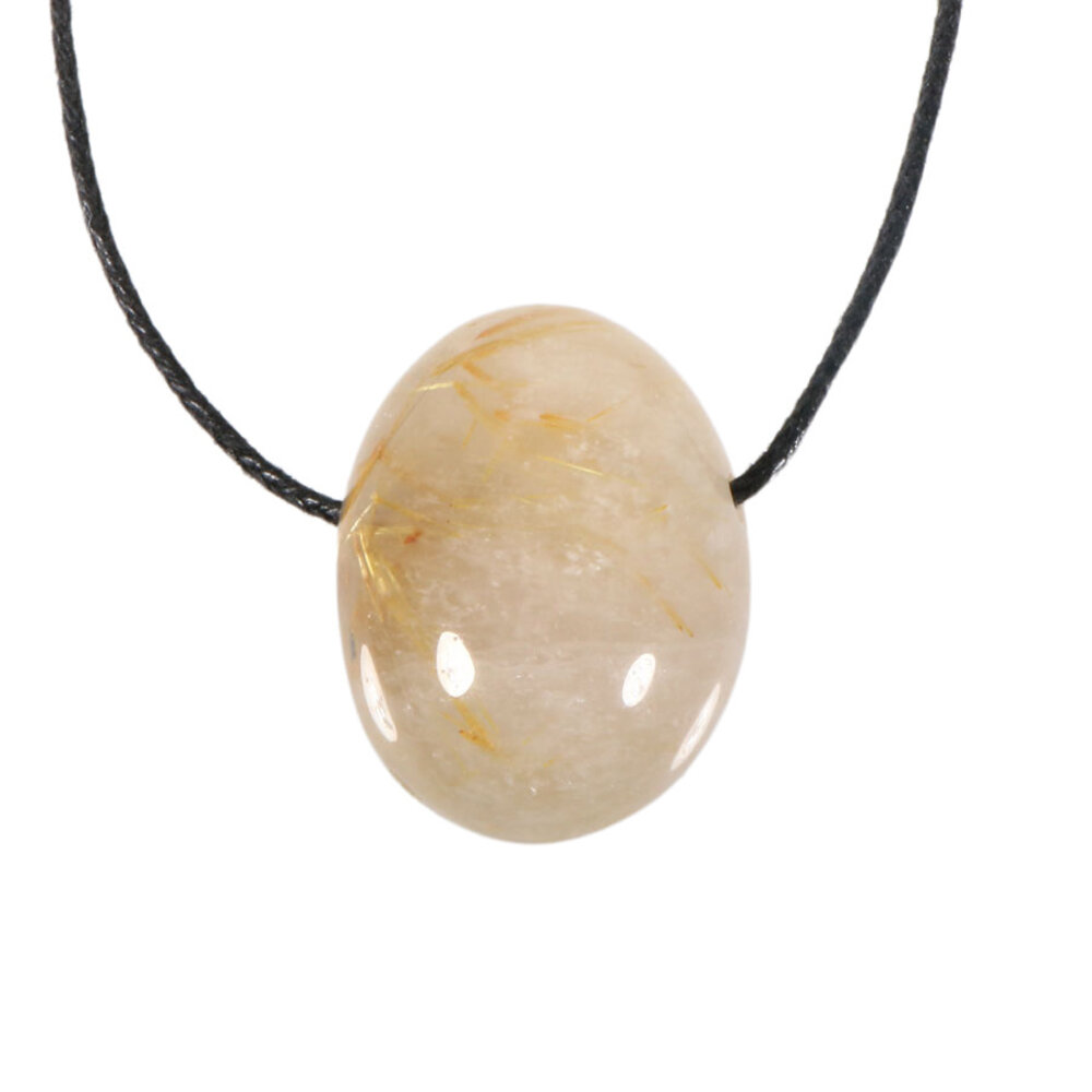 Rutielkwarts hanger doorboord Rutielkwarts hanger doorboord